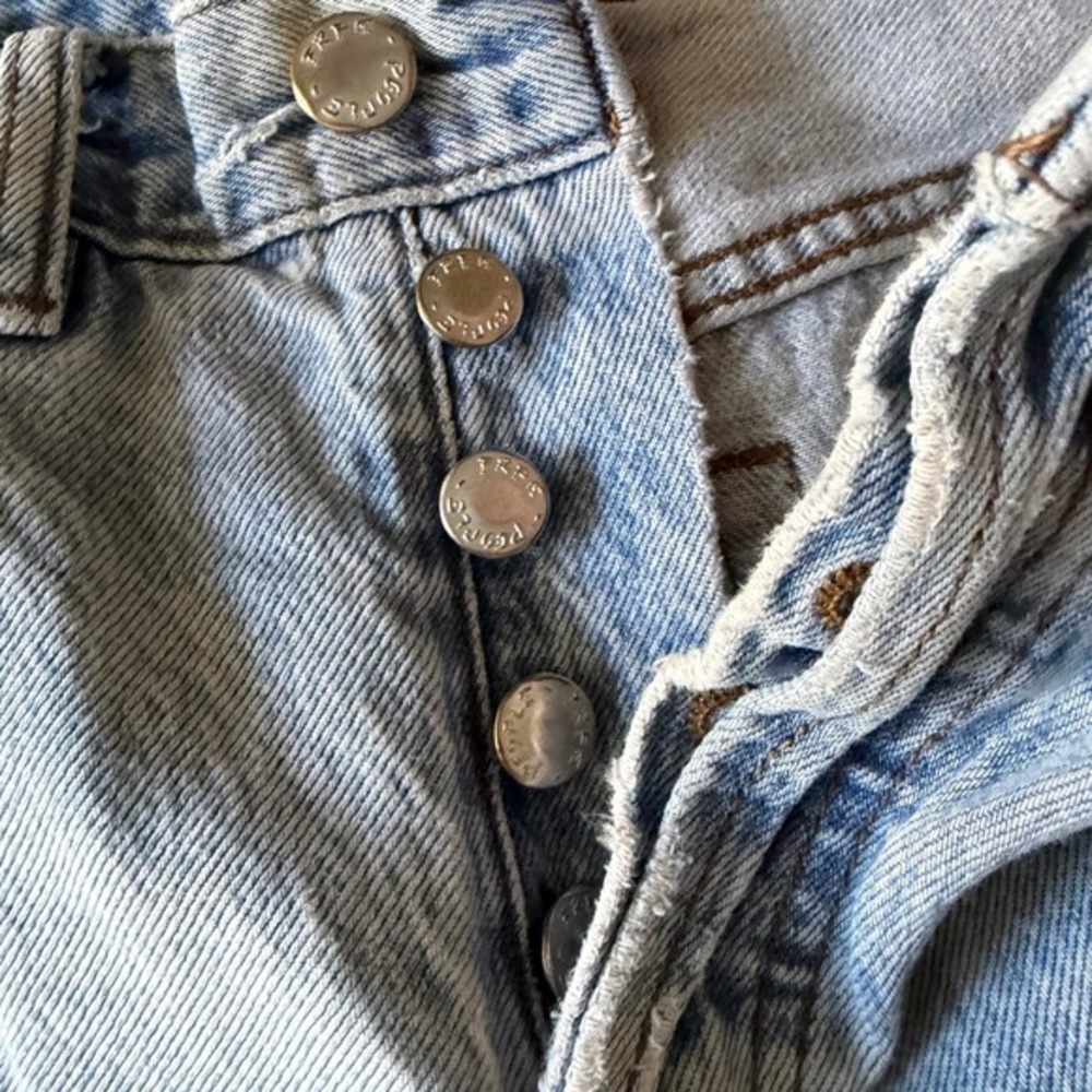 Free People We The Free Straight Leg Button Fly Jeans Womens 26 Distressed - Picture 4 of 6